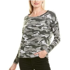 Chaser NWT Grey Black Camo Print Long Sleeve Lightweight Sweatshirt Medium